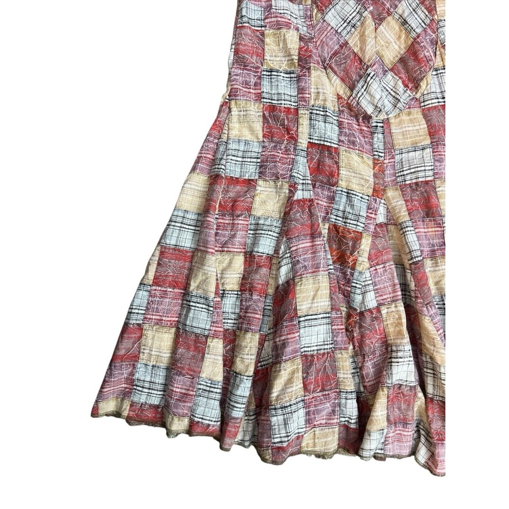 Free People Multicolored Patchwork Plaid Maxi Ski… - image 2